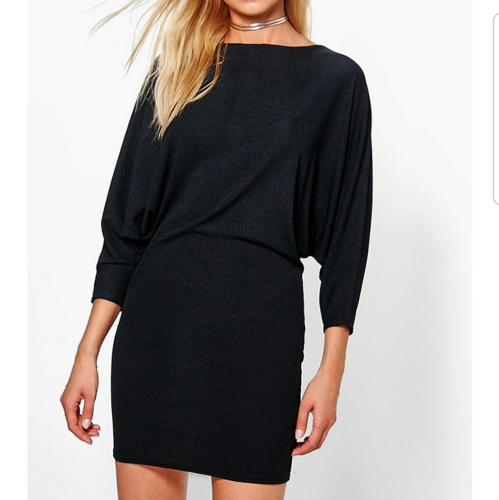 🌺2/$20🌺Black Shift Batwing Dress Sz 4